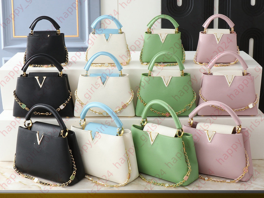 Handle Handbag Designer Genuine Leather Shoulder Bag Women Chain Crossbody Bag Capucines East-West Series Luxury Satchel Tote Purse Evening Clutch W