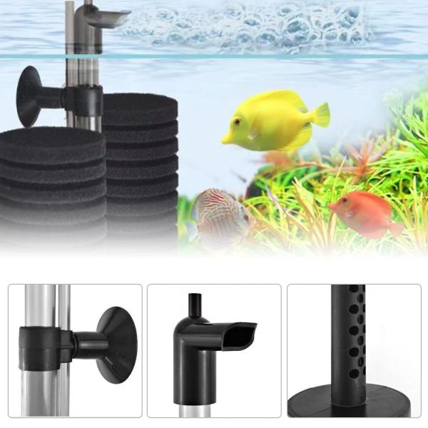 Black Aquarium Filter for Aquarium Fish Tank Air Pump Skimmer Biochemical Sponge Filter Aquarium Bio Filters Filtro Aquari