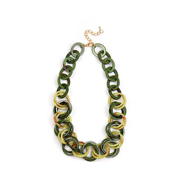 Collares de cadena de eslabones ovalados con anillo acrílico