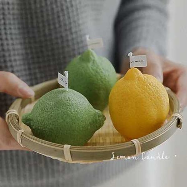 Lemon shaped scented candles paraffin wax aromatherapy handmade fruit candles holiday supplies bathroom decoration gifts CL240907
