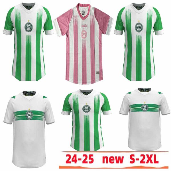 24 25 Coritiba Mens Soccer Jerseys THALISSON FRANSERGIO NATANAEL ROBSON JAMERSON Home White Green Away Football Shirts Short Sleeve Uniforms