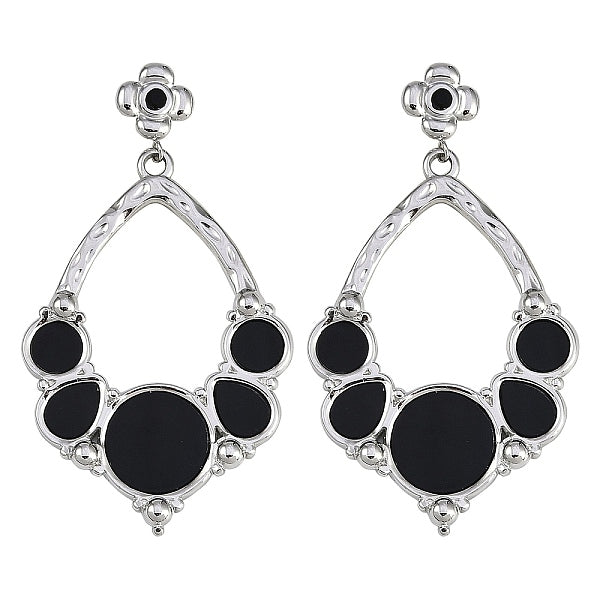 Boucles d'oreilles pendantes en forme de fleur en acier inoxydable 304 émaillé