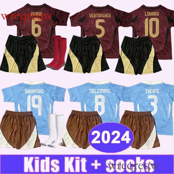 2024 LUKAKU Kids kit Soccer Jerseys LUKEBAKIO ONANA VERTONGHEN THEATE TIELEMANS BAKAYOKO Home Away Football Shirts Short Sleeve Uniforms
