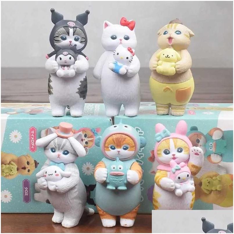Blind Box Mofusand Shark Cat Cos Kuri Cinnamoroll My Melody Character Figures Toy Ornaments Dolls Fans Gifts Rpc Y250214 Drop Delive Otejo