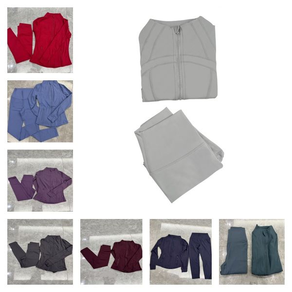 2pcs Yoga Set Gym set Jacket and leggings Women&#039;s Yoga Jacket Workout Elastic Waist leggings Fitness quick dry fitness Activewear Sweat