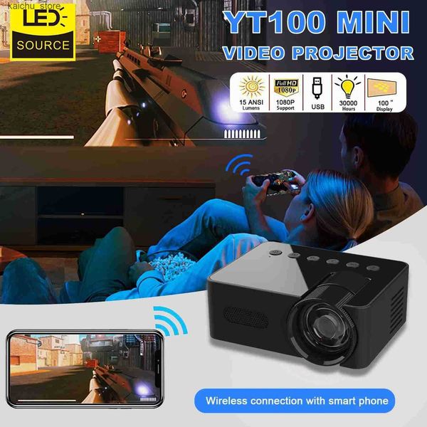 Projectors YT100 Projector Mini Portable High Quality Beamer Outdoor Camping Projector Smartphone Wireless Mirroring Supported Home Theater
