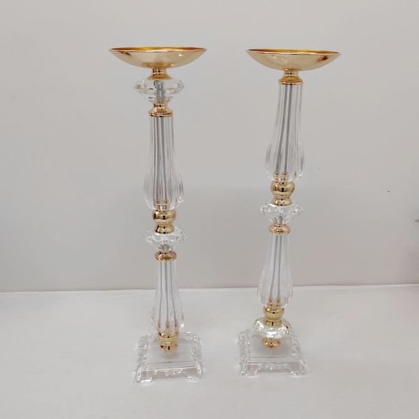 Tall Acrylic Flower Stand Crystal Centerpiece for Wedding Clear Floral Vase Candle Holder Marriage Display Decor