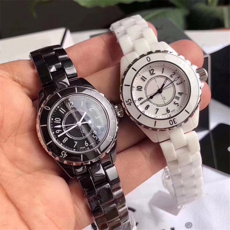 Fashion Brand Wrist Watches Women Girl Diamond Classic Ceramic Band Quartz AAA Clock CN15