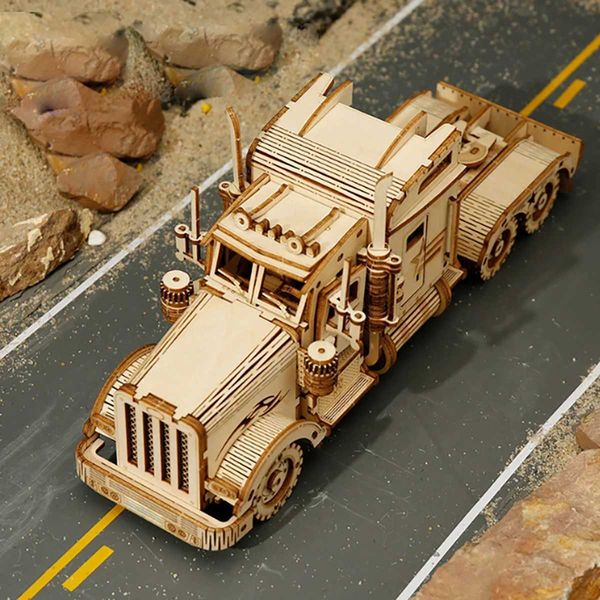 Truck 3D Car Wooden Puzzle Scale ModelDIY Model Kit Handcraft GiftHome DecorationMechanical Model Kit Building Toy W250117