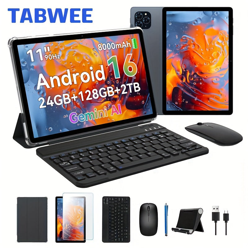 TEMU Tabwee T90 New 2025 Tablet, 11-inch Hd Large 1200x1920 Ips Display, -core High-performance Cpu, 24(8+16)gb +128gb Rom(2tb Expand), 3mp+5mp