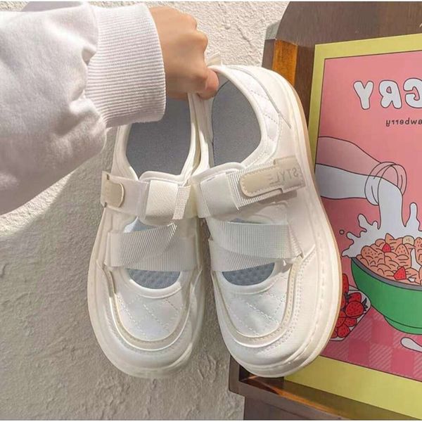 Velcro Lazy Little White Shoes 2024 Spring and Autumn New Collection Ins Thick Bottom Versatile Student Matching Skirt Board Shoes Women siz