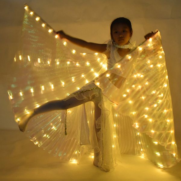 LED Isis Wings Belly Dance Wings Colorful LED Butterfly Wings Glowing Light Up Costume Performance Clothing for Carnival Stage