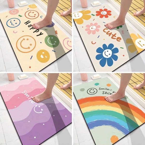 Sunflower Rainbow Mat Super Absorbent Home Decoration Bath Mats Welcome Non slip Entrance Carpet Floor Washable Entrance CarpetX240801