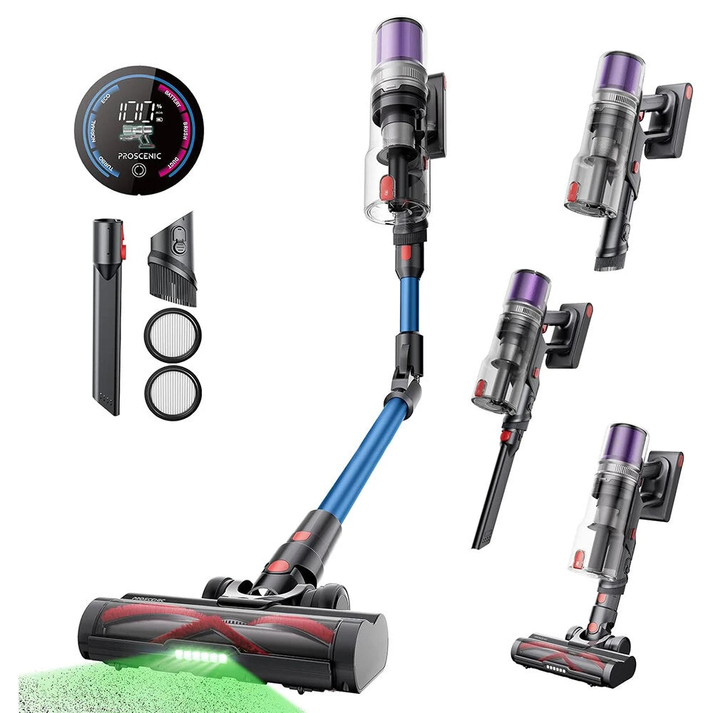 [EU Direct][Preorder]Proscenic P16 Cordless Stick Vacuum Cleaner, 50Kpa 55Mins Runtime, 180°Bendable Wand, Green LED Hea