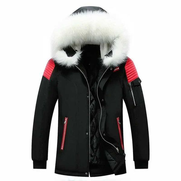 Men&#039;s Down Parkas Men Hooded With Fur Collar Long Parkas Down Jackets Winter Overcoats Warm Coats High Quality Male Outdoor Casual Jack