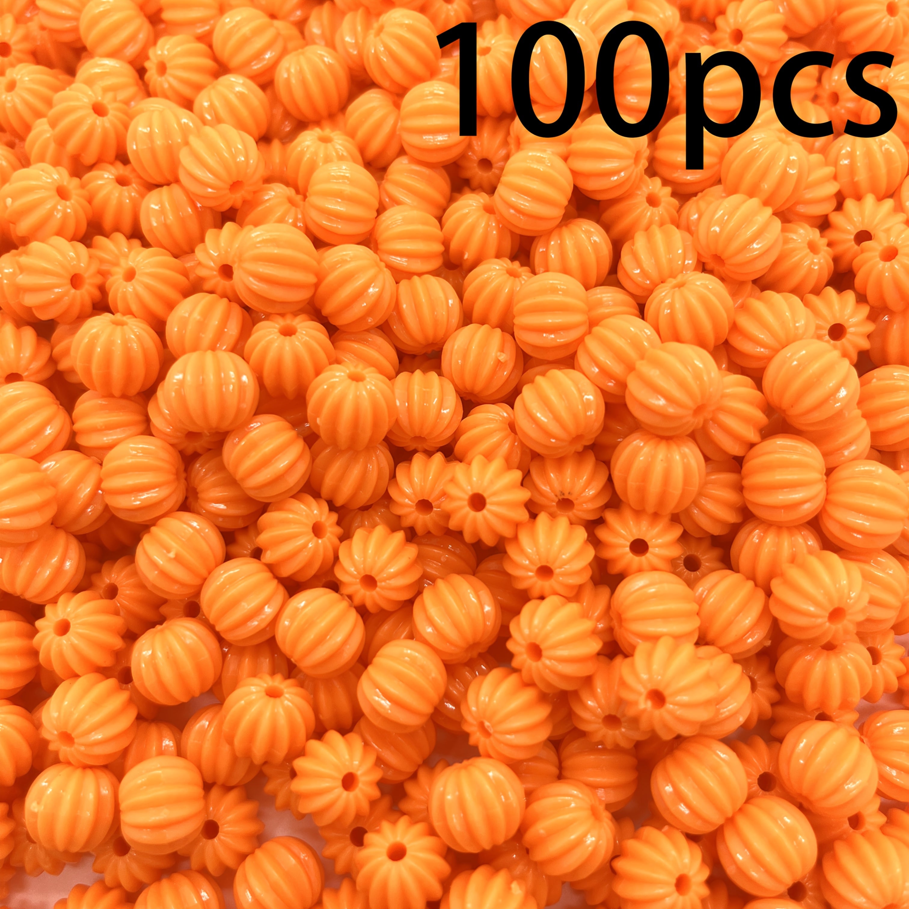 TEMU 50-100pcs Pumpkin Beads, 11mm, Acrylic Loose Beads, Suitable For Diy Bracelets, Necklaces, Phone Chains, Keychains, Accessories And Halloween