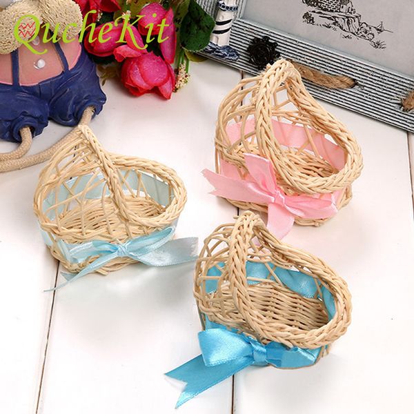 Gift Wrap 20Pcs Baby Shower Decorations Gifts For Guests Mini Woven Flower Basket Chocolate Candy Box Birthday Kids born Party Favors 230720