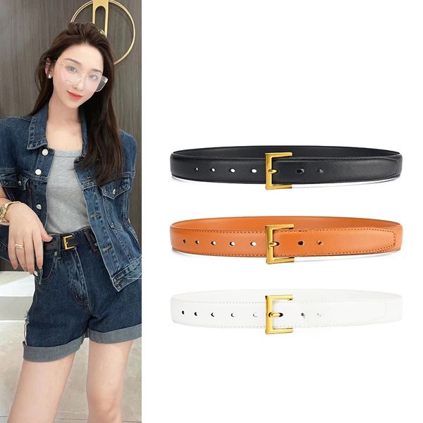 Skirt women designer belt luxury belt women width 3.0cm solid color good quality all match style leather girdle suit pants locking buckle fa