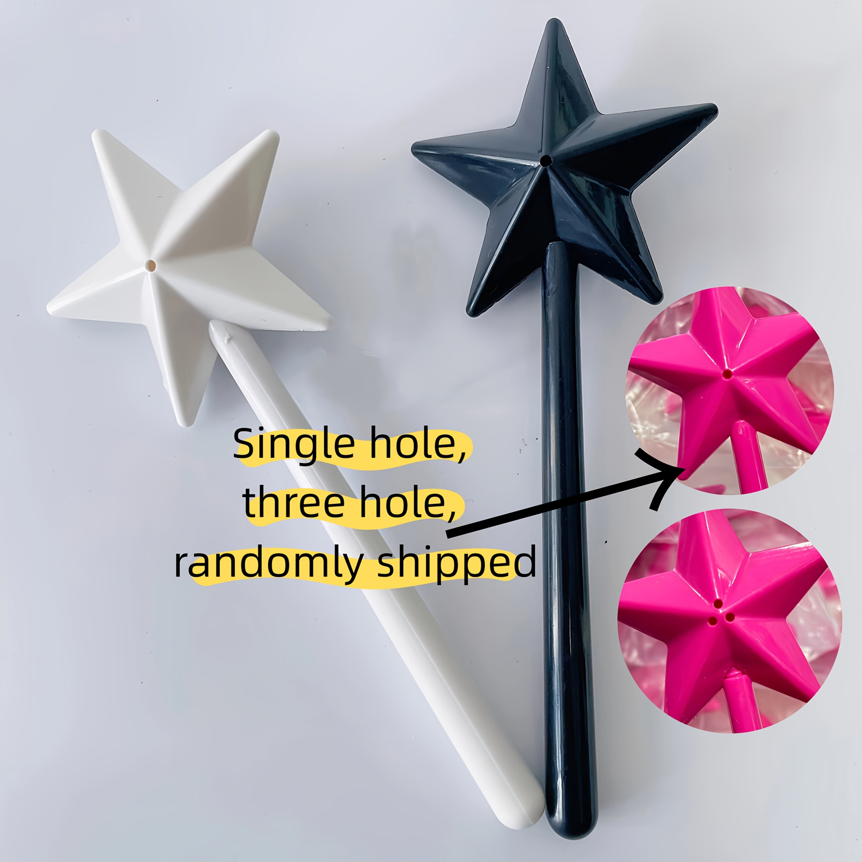 TEMU 2pcs Wand Salt & Pepper Shakers - Whimsical Fairy Design With Sparkling Stars, Includes Small Funnel For Easy Seasoning, Ideal For Dining Table