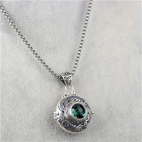 Alloy & Glass Hollow Flat Round Cage Pendant Necklaces for Diffuser Ball