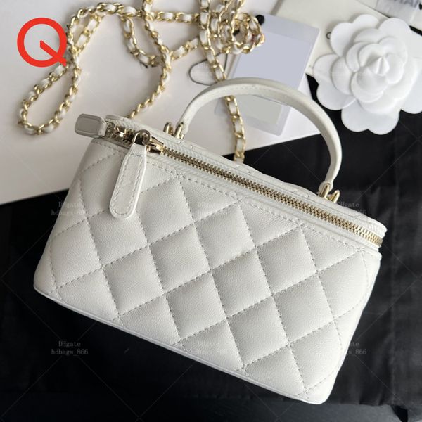 Designer bags Makeup Bag women handbags with mirror real leather Luxury Crossbody Bag 17cm With Box C404