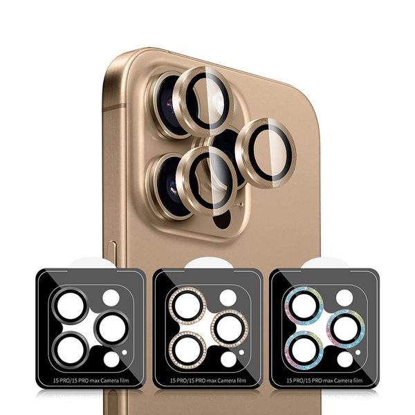 Glitter Camera Screen Protector for iphone 16plus 16 15 14 13 pro max Back Lens Ring Cap glass protecter for phone camera S24 S23 S22