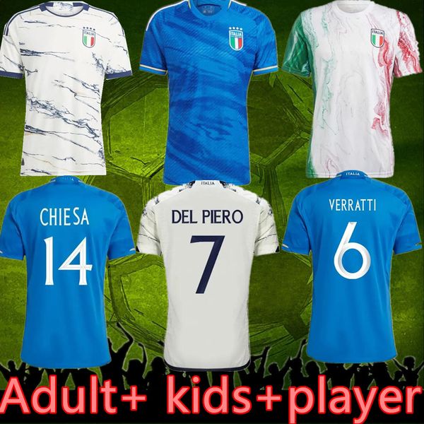 23 24 Italia Soccer Jerseys 2023 home Italy CHIESA RASPADORI VERRATTI BARELLA DONNARUMMA Shirt TOTTI LORENZO POLITANO ZANIOLO MIRETTI Away F