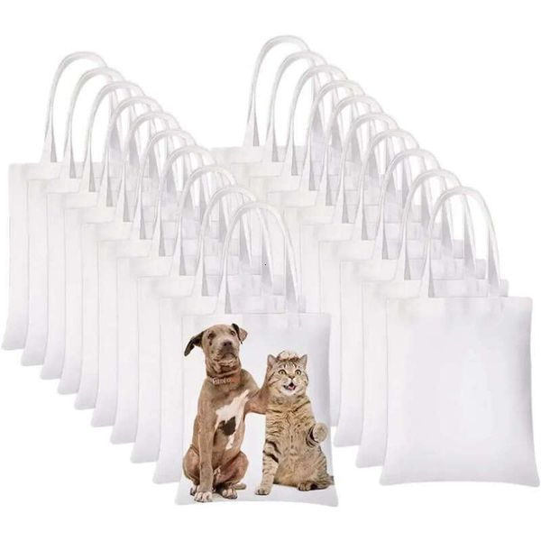 Sublimation White Tote Favor Blank Canvas Grocery Bags For Decorating And DIY Crafting Fy3438 Bb0522
