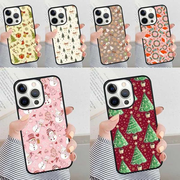 Phone case Merry CHRISTMAS TREE Candy Cane Phone Case for iPhone 16 15 SE2020 6 7 8 Plus for 13 11 12 14 Mini Pro Max Cover coque Z241023