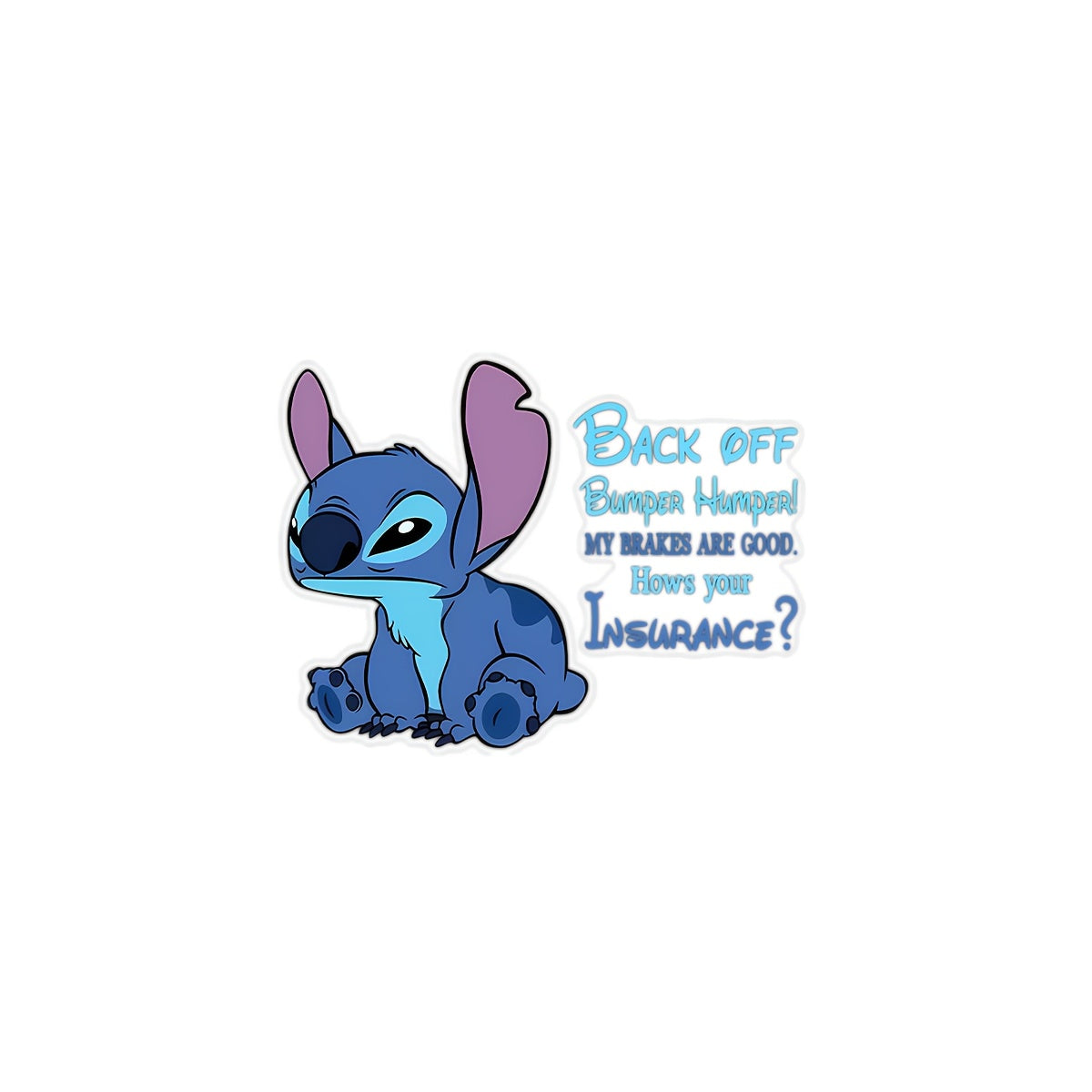 TEMU 1pc Stitch Vehicle Keep Distance Warning Wall Sticker, Removable Decal For Vehicle Decoration, Window Decoration, Game Wall Decoration, Design,