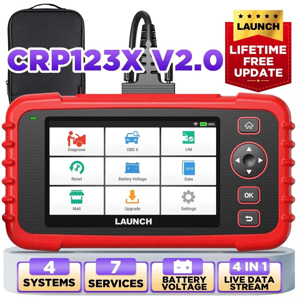 [EU Direct] LAUNCH CRP123X V2.0 Car OBD2 Diagnostic Tools Scanner Oil-SAS Reset Engine ABS Airbag SRS AT Code Reader Aut