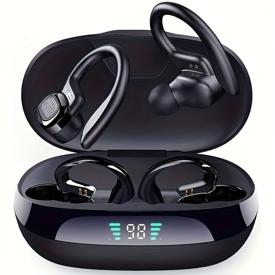 TEMU Ankriyul True Wireless Earbuds With Mic - Sport-friendly, Stereo In-ear Headphones, Touch Control, Usb-c Charging Case With Led Display, For