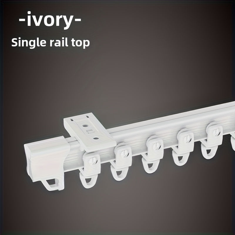 TEMU Adjustable And Window Curtain With Metal Hooks, Flexible Shower Rail For Bedroom - White Plastic, Sizes