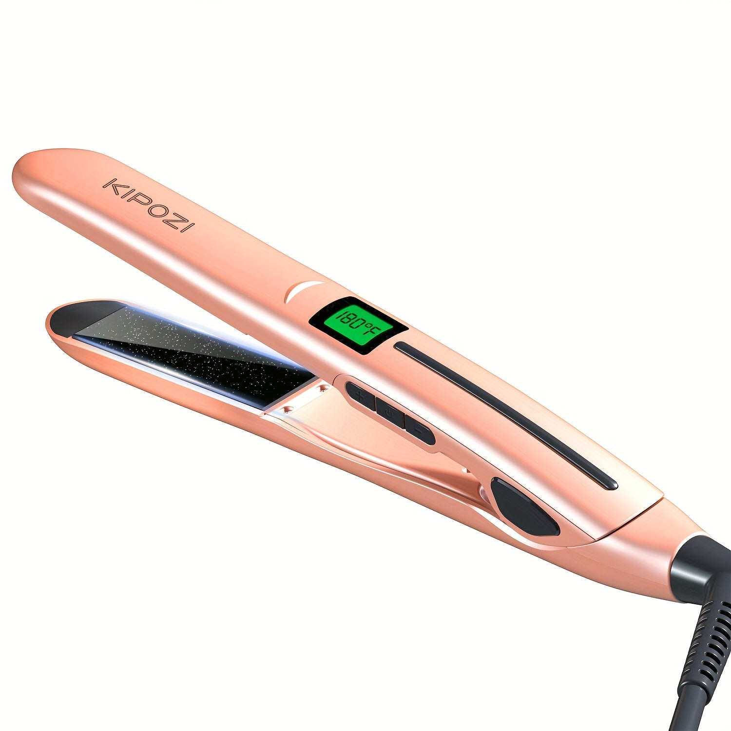 TEMU Kipozi Professional Negative Ion Hair Straightener With Floating Titanium Plates, 1-inch, Golden