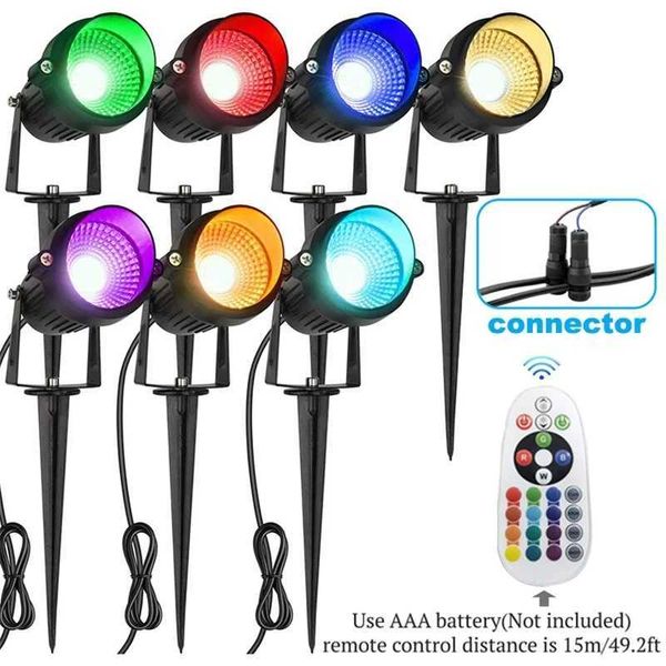 10W RGB LED Garden Lawn Light 12V Landscape Light Waterproof IP65 Warm White Road Wall Tree Flag Outdoor Landscape Spotlight X241102