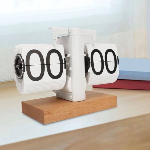 Automatic Flip Digital Clock Automatic Flip Desk Clock Flip Clock Minimalist Vintage Automatic Flip Table Clock for Home Livingroom Office 2