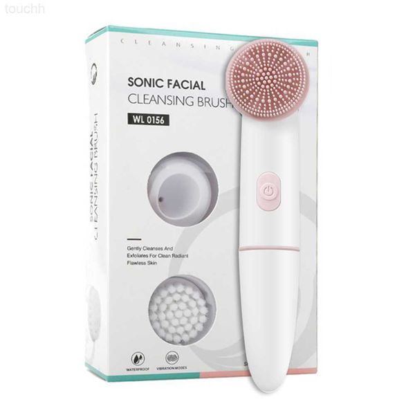 Electric Face Scrubbers Vibrating Facial Cleanser Brush Battery Powered Waterproof Electric Face Cleaning Brush 2 Speed Face Deep Washing Ma