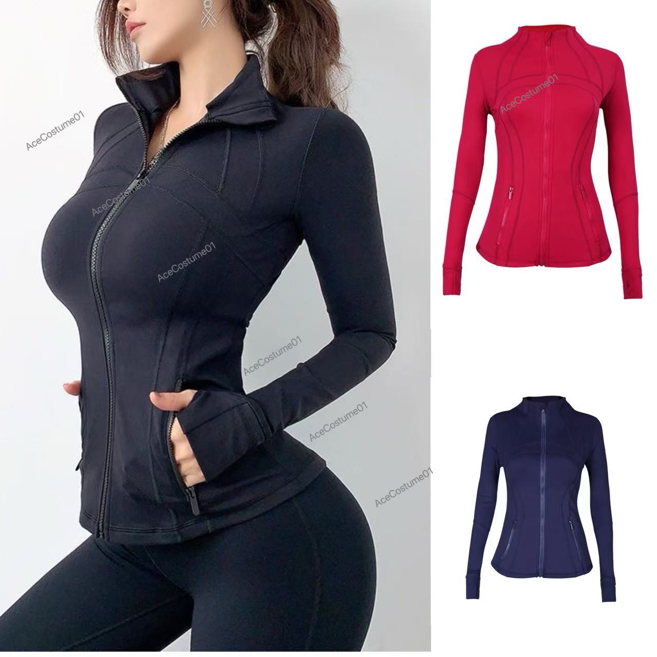 Yoga Outfi Jacket Women Define Workout Sport Coat Fitness Jacket Sports Quick Dry Activewear Top Solid Zip Up Sweatshirt Sportwear Hot Sell