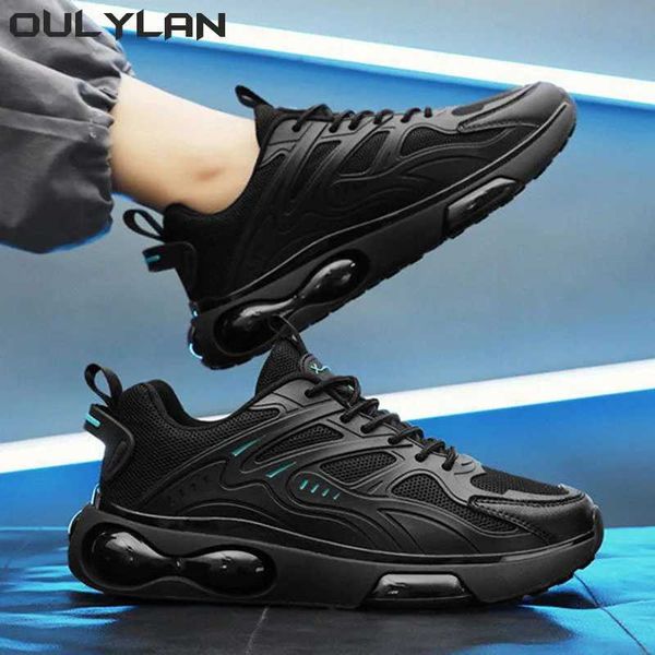 Tênis de corrida masculina de oulylan Sapatos esportivos de sapatos leves sapatos pretos homens tênis casuais malha respirável shoesc2501044