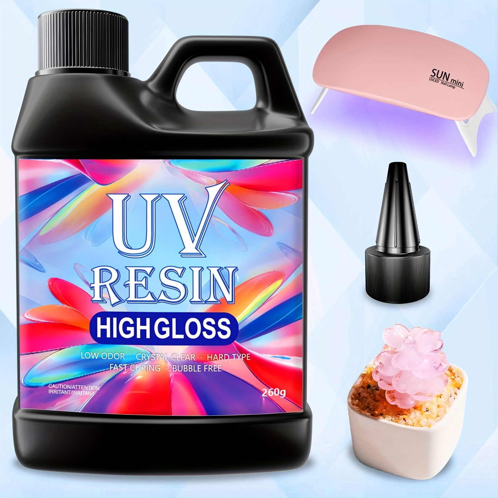 TEMU Quick-curing Uv Resin780g-520g-260g. Cures In 3 Minutes. With An Uv Lamp, After , High Hardness, Self - Leveling Property, No Bubbles, And Low