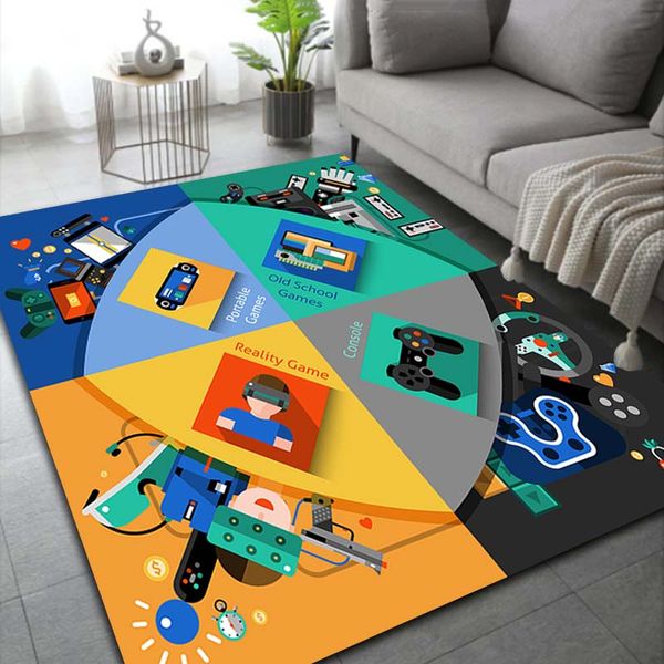 LARGE SIZE Game Gamer Game Pad Area Rug Large,Carpet for Living Room Kids Bedroom Sofa Doormat Decor,Child Non-slip Floor Mat