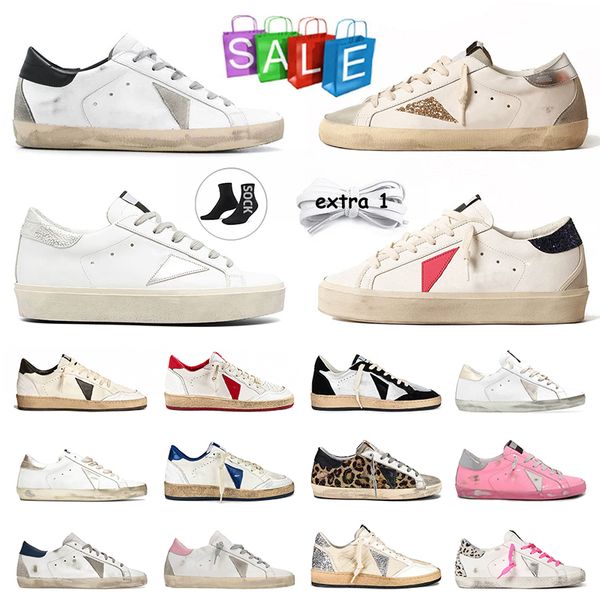 High Quality Mens Women Designer Shoes Plate-forme Sparkle Glitter Star Black White Green Grey Pink Older Ancien Luxury Sneakers Trainers