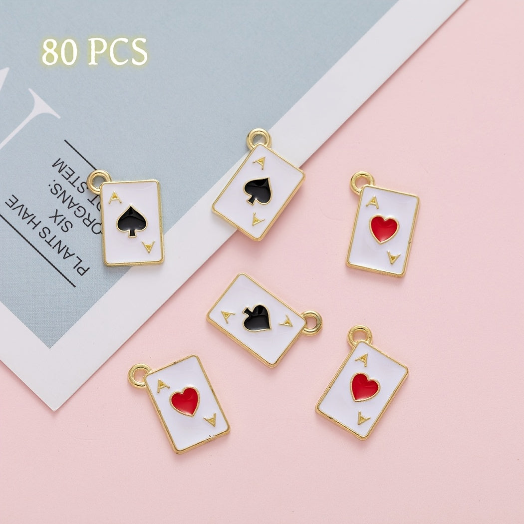 TEMU 80pcs Alloy A Charms For Craft Making - Heart & Keychain, Necklace, Bracelet Pendants, Gifts For Lovers,