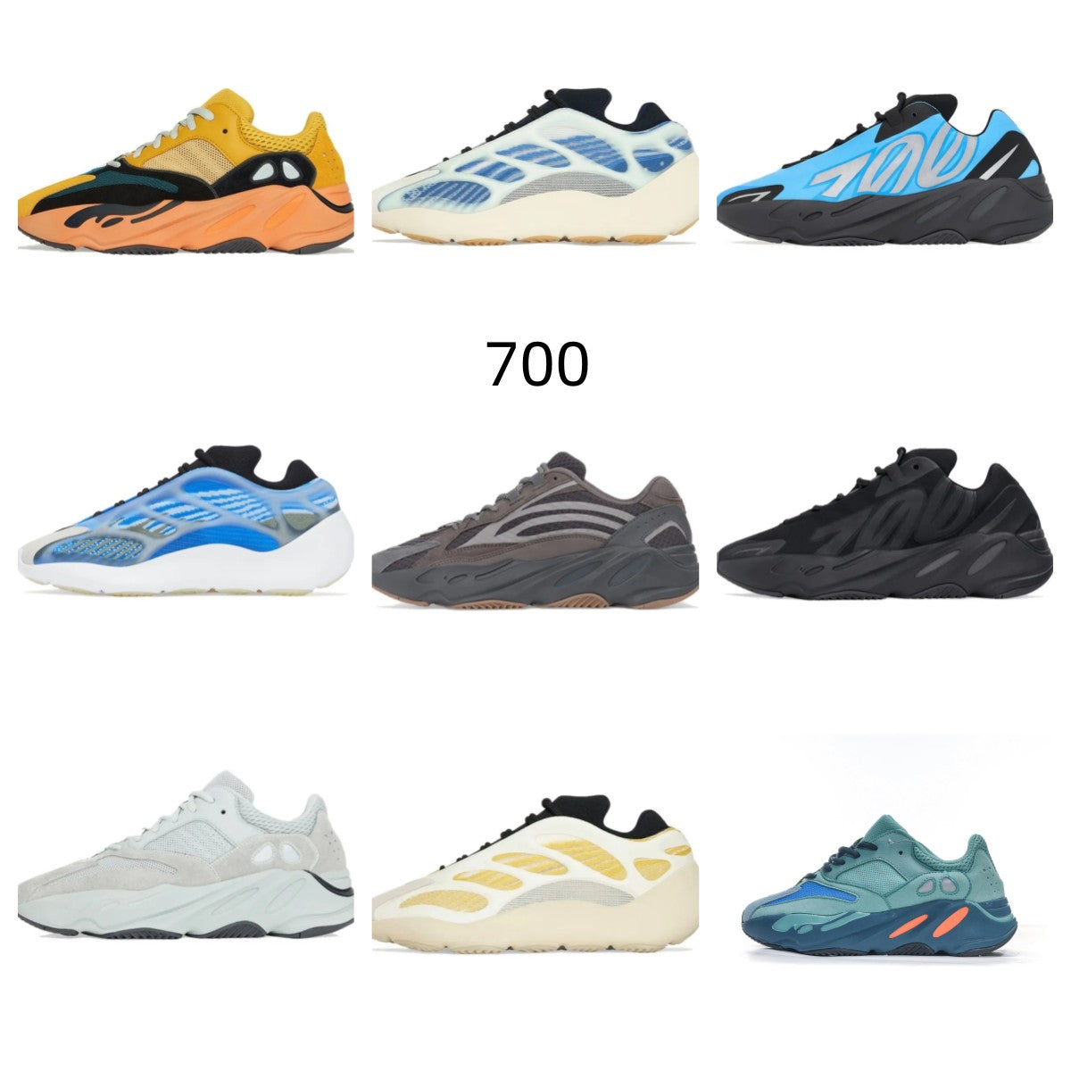 Designer Shoes 700 Turtle Dove Slate Dazzling Blue Tint Zebra Tech Black Static Onyx Bone Salt Bred Mens Womens Luxury Plate-forme Sneaker trainer 3