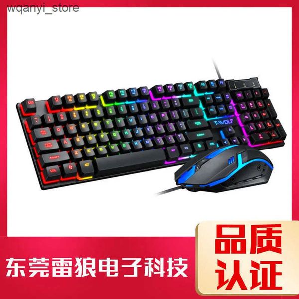 Keyboards TF200 Gaming Keyboard Spanish Russian USB Floating Wired Keyboard and Mouse Case L240910