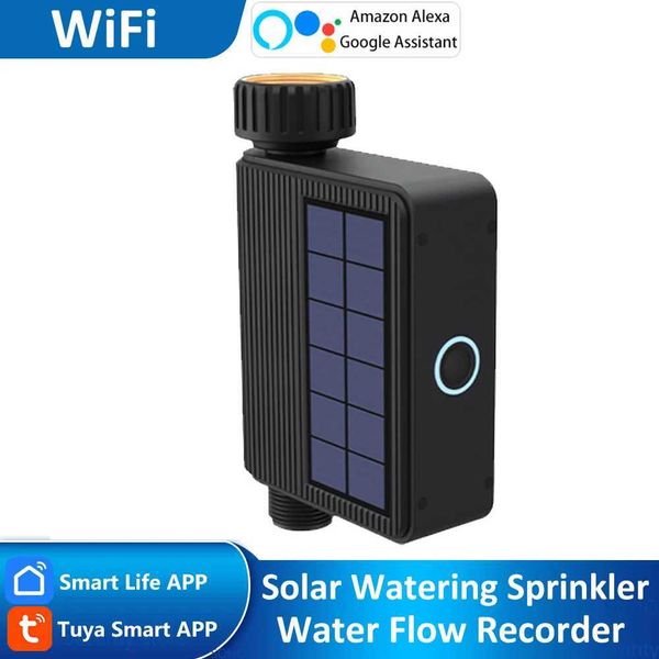 Tuya Smart Outdoor Battery Solar WiFi Garden Watering Timer Sprinkler Automatic Irrigation System Water Flow Meter APP ControlXJ241220