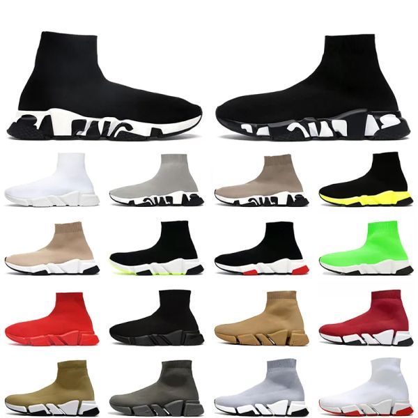 Casual Sock Shoes Sports Trainers 2.0 nude glitter graffiti Runners Sneakers Women Men Designer Socks Platform Woman Shiny Knit Fashion Sock
