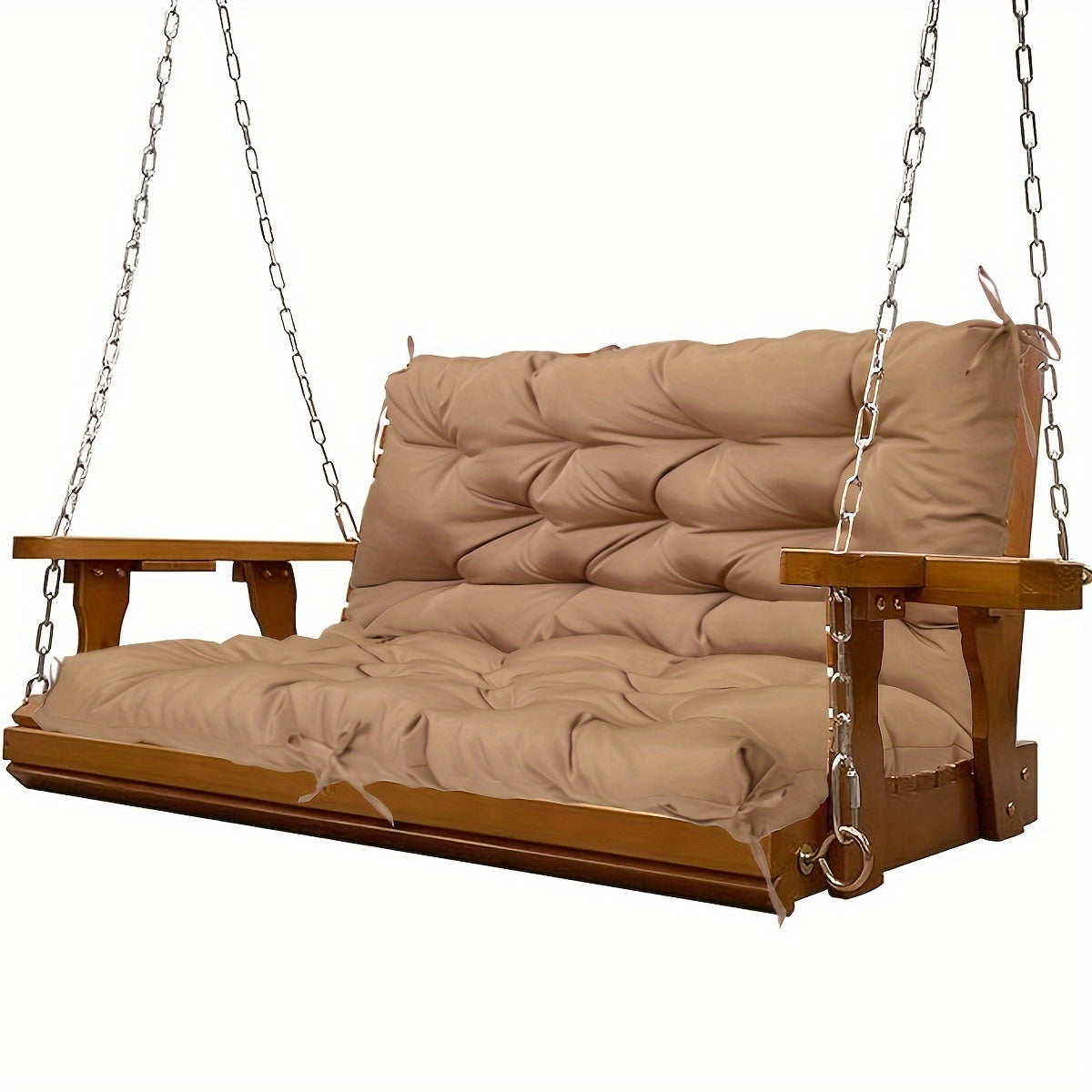 TEMU Thickened 5-inch High-density Outdoor Porch Swing Cushions - Waterproof 3-seat Replacement Cushion With Sturdy Edges, 60"x40" Heavy-duty