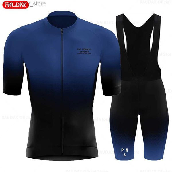 Cycling Jersey Sets Gradient Blue Youth Bicycle Jersey Set Breathable Bicycle Shirt Summer Bicycle Clothing Mountain Bicycle Cycling Clothin