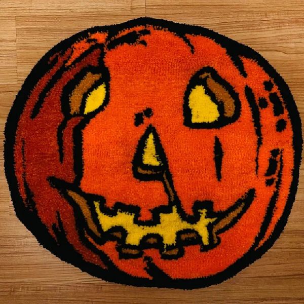 Non-slip Bathroom Bedroom Kitchen Mats 1PC Black Spider Web Halloween Rug Halloween Irregular Bath Mat Pumpkin Head Foot Mat 240829